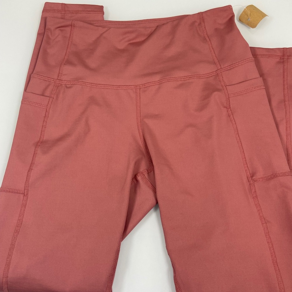 Women's Medium Rose Compression Leggings Yoga Pants Stretch‎ Activewear Workout